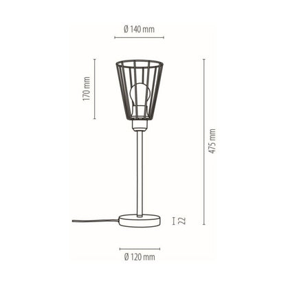 SPOT Light bordlampe 1xE27 maks. 25W i industriel sort i moderne stil, polsk producent, 1 stk.