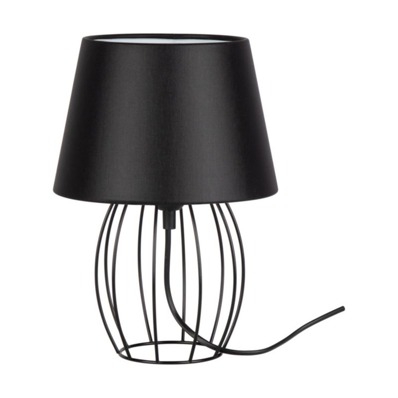 SPOT Light bordlampe 1xE27 maks. 25W industrielt design med sort metalramme og sort stofskærm, polsk producent, 1 stk.