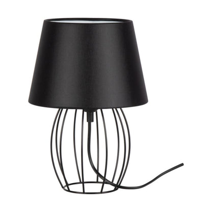 SPOT Light bordlampe 1xE27 maks. 25W industrielt design med sort metalramme og sort stofskærm, polsk producent, 1 stk.