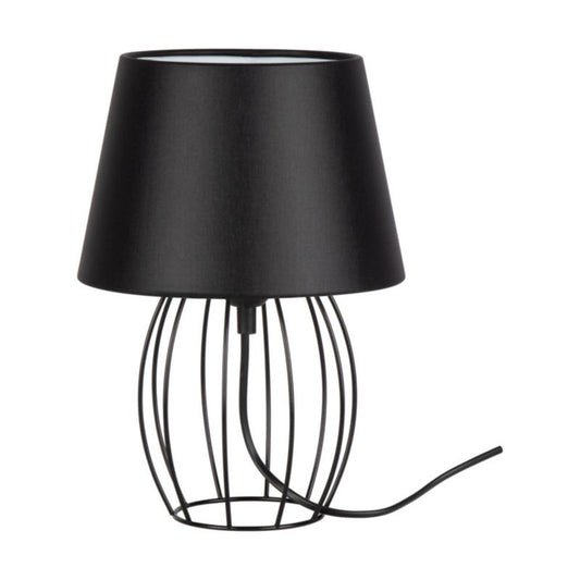 SPOT Light bordlampe 1xE27 maks. 25W industrielt design med sort metalramme og sort stofskærm, polsk producent, 1 stk.