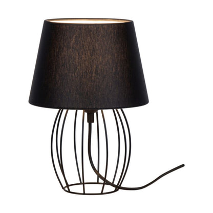SPOT Light bordlampe 1xE27 maks. 25W industrielt design med sort metalramme og sort stofskærm, polsk producent, 1 stk.