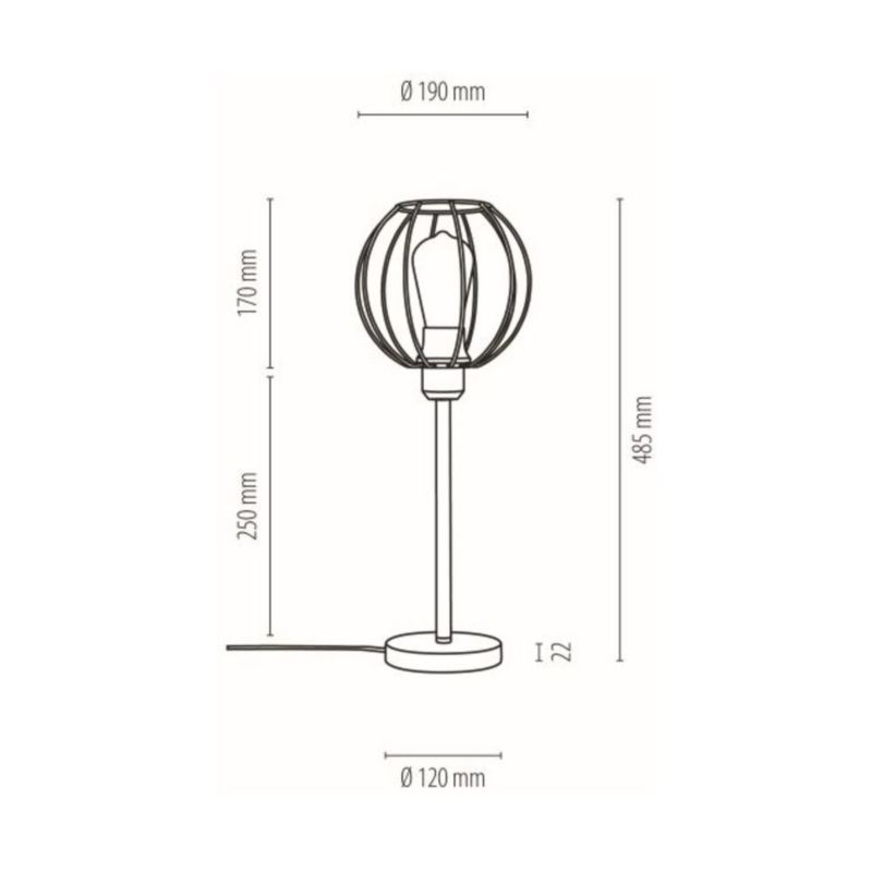SPOT Light bordlampe 1xE27 maks. 25W klassisk komposition i elegant sort, polsk producent, 1 stk.
