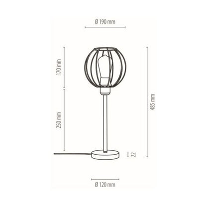 SPOT Light bordlampe 1xE27 maks. 25W klassisk komposition i elegant sort, polsk producent, 1 stk.