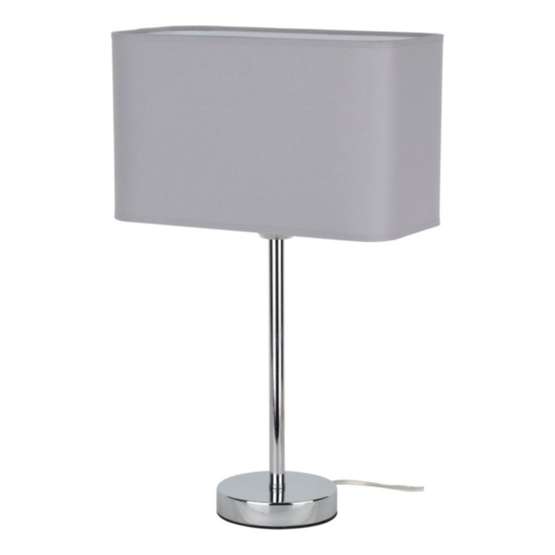SPOT Light bordlampe 1xE27 maks. 25W klassisk kombination af krom og grå lampeskærm, polsk producent, 1 stk.