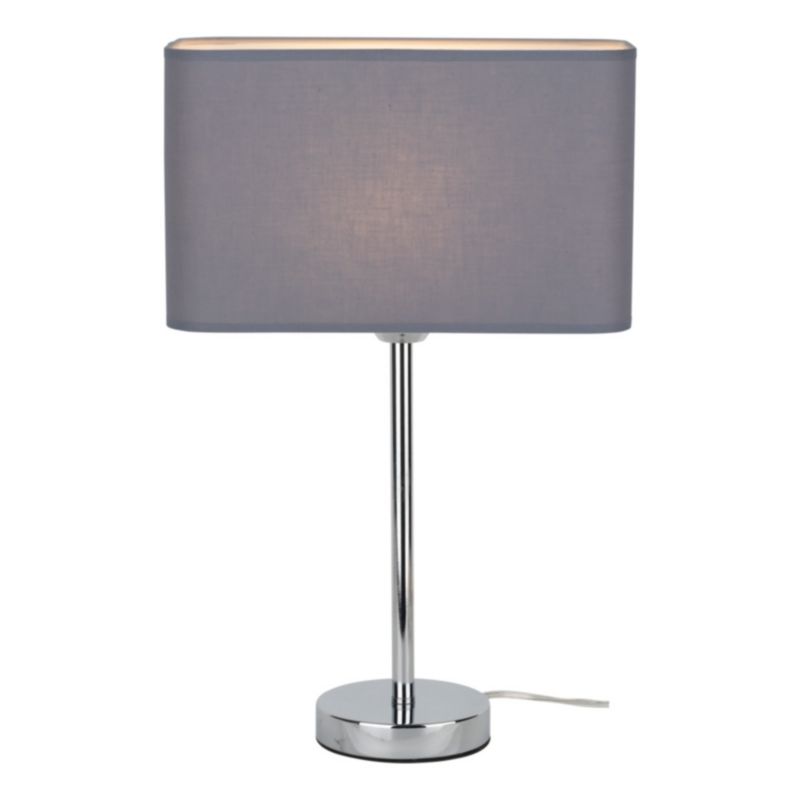 SPOT Light bordlampe 1xE27 maks. 25W klassisk kombination af krom og grå lampeskærm, polsk producent, 1 stk.