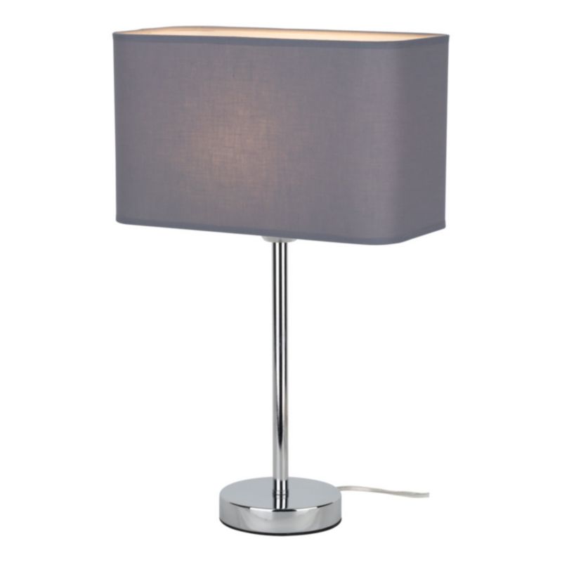 SPOT Light bordlampe 1xE27 maks. 25W klassisk kombination af krom og grå lampeskærm, polsk producent, 1 stk.