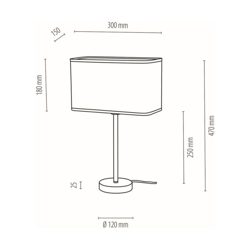 SPOT Light bordlampe 1xE27 maks. 25W klassisk kombination af krom og grå lampeskærm, polsk producent, 1 stk.