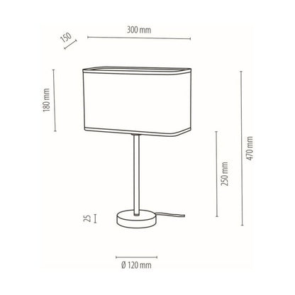 SPOT Light bordlampe 1xE27 maks. 25W klassisk kombination af krom og grå lampeskærm, polsk producent, 1 stk.