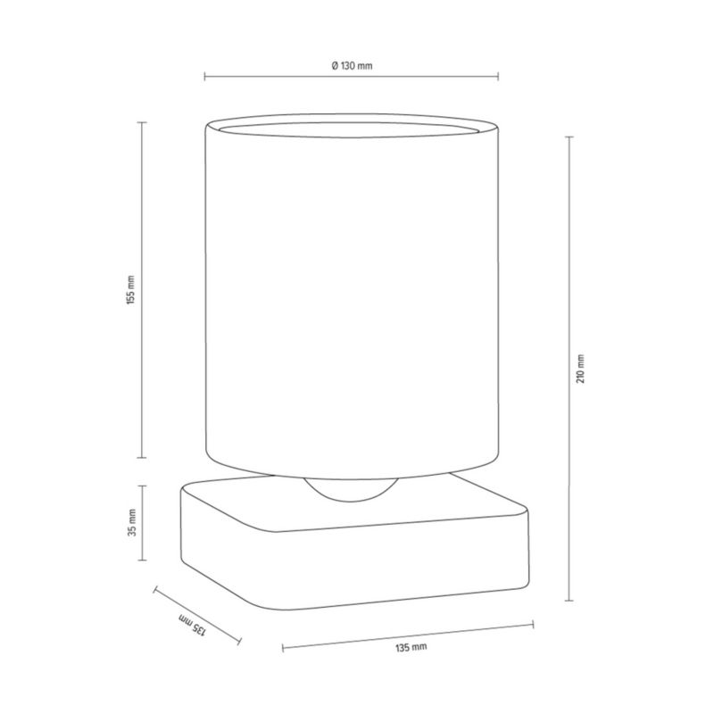 SPOT Light bordlampe 1xE27 maks. 25W kombination af grå beton og hvidt stof, polsk producent, 1 stk.