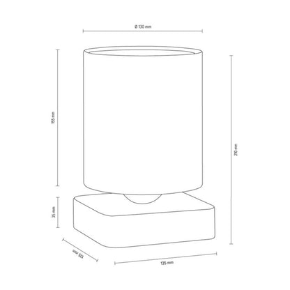 SPOT Light bordlampe 1xE27 maks. 25W kombination af grå beton og hvidt stof, polsk producent, 1 stk.