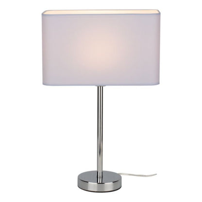 Bordlampe SPOT Light 1xE27 Max. 25W med krombase og hvid rektangulær lampeskærm, polsk producent, 1 stk.