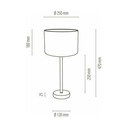 Bordlampe SPOT Light 1xE27 Max.40W Sort Metal med Fløjlslampehoved med Påfuglefjer-motiv, 1 stk.