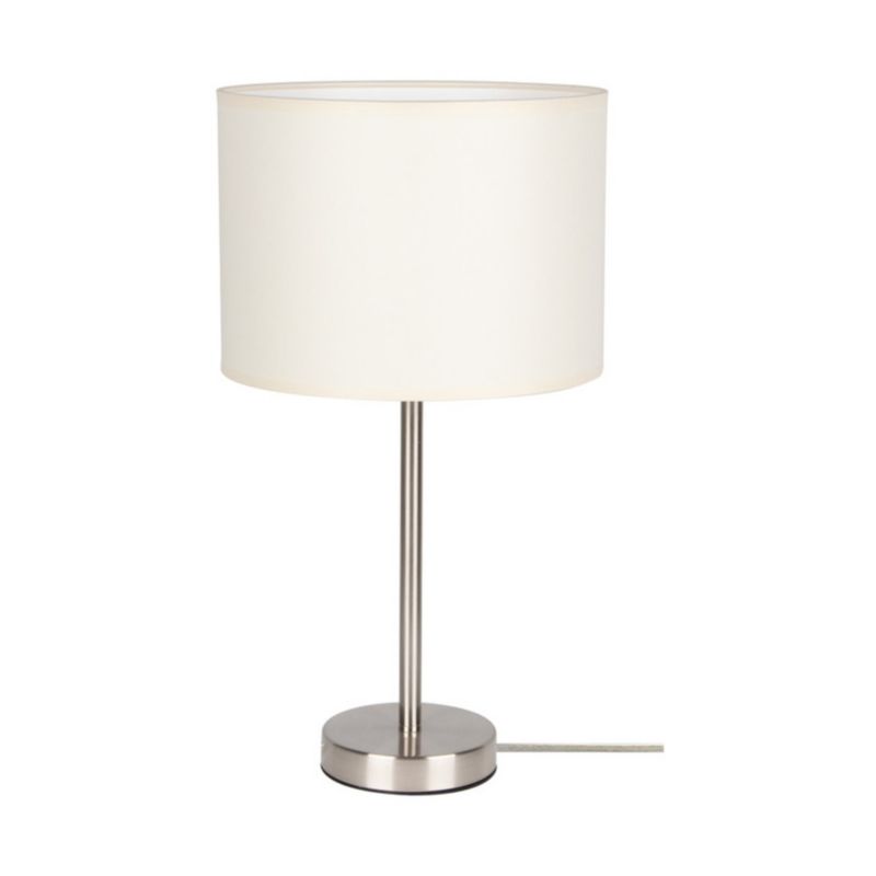 Bordlampe SPOT Light 1xE27 Max.40W Elegant satin med kremfarvet stofskærm, polsk producent, 1 stk.
