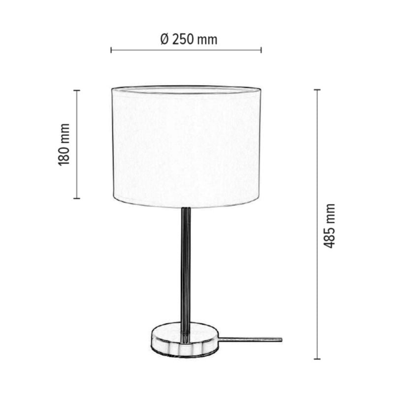 Bordlampe SPOT Light 1xE27 Max.40W Elegant satin med kremfarvet stofskærm, polsk producent, 1 stk.