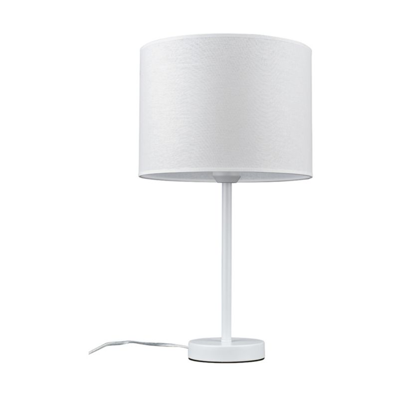 Bordlampe SPOT Light 1xE27 Max. 40W Harmonisk Kombination af Hvid Metalramme og Hvidt Stofskærm, Polsk Producent, 1 stk.