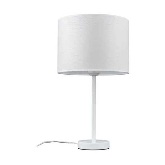 Bordlampe SPOT Light 1xE27 Max. 40W Harmonisk Kombination af Hvid Metalramme og Hvidt Stofskærm, Polsk Producent, 1 stk.