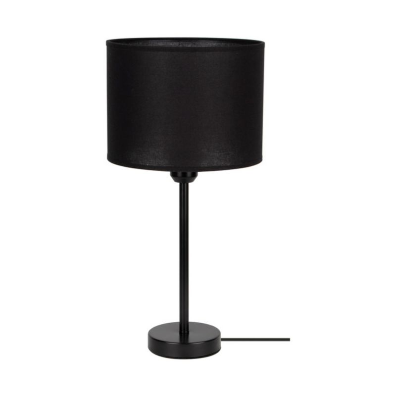 SPOT Light bordlampe 1xE27 maks. 40W klassisk sort med sort stofskærm, polsk producent, 1 stk.