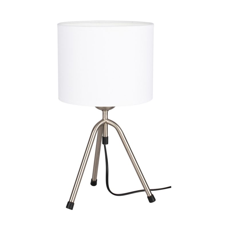 SPOT Light bordlampe 1xE27 maks. 40W klassisk kombination af satin og hvidt stof, polsk producent, 1 stk.