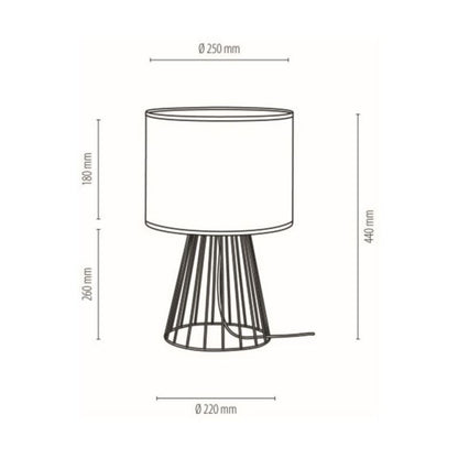 Bordlampe SPOT Light 1xE27 Max. 40W Komposition af Sort med Hvid Skærm, Polsk Producent, 1 stk.