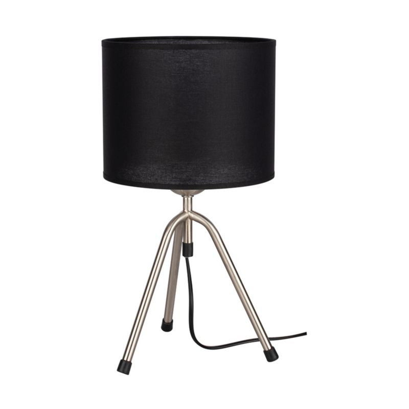 Bordlampe SPOT Light 1xE27 Maks. 40W Satin-komposition med sort stofskærm, polsk producent, 1 stk.
