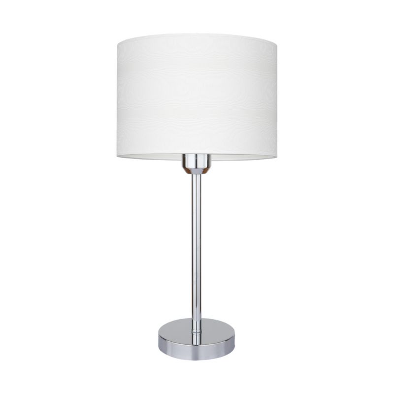 Bordlampe SPOT Light 1xE27 Max. 40W Kombination af Krom og Stof med Træmønster, Polsk Producent, 1 stk.