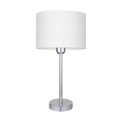Bordlampe SPOT Light 1xE27 Max. 40W Kombination af Krom og Stof med Træmønster, Polsk Producent, 1 stk.