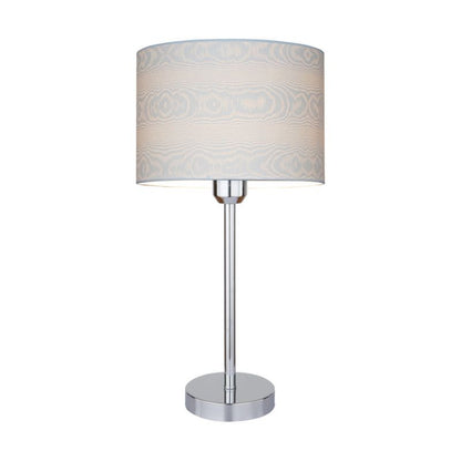 Bordlampe SPOT Light 1xE27 Max. 40W Kombination af Krom og Stof med Træmønster, Polsk Producent, 1 stk.