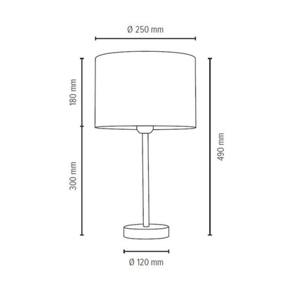 Bordlampe SPOT Light 1xE27 Max. 40W Kombination af Krom og Stof med Træmønster, Polsk Producent, 1 stk.