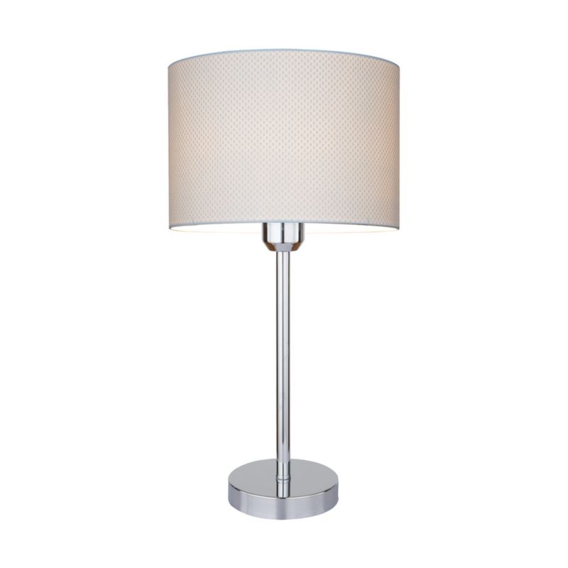 Bordlampe SPOT Light 1xE27 Max. 40W Kombination af krom og stof med prikmønster, polsk producent, 1 stk.