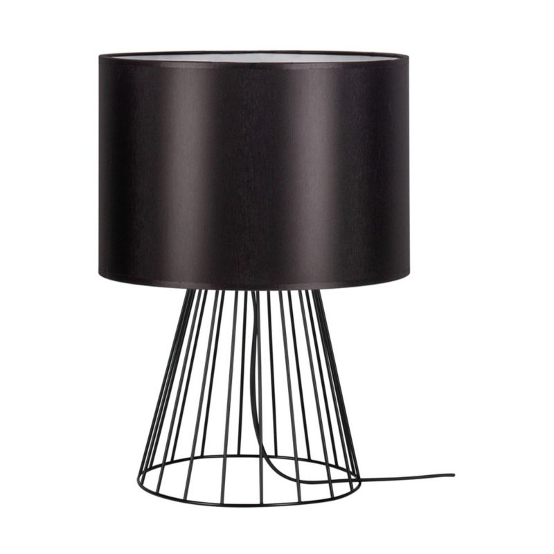 SPOT Light bordlampe 1xE27 maks. 40W med sort metalfod og sort lampeskærm, polsk producent, 1 stk.