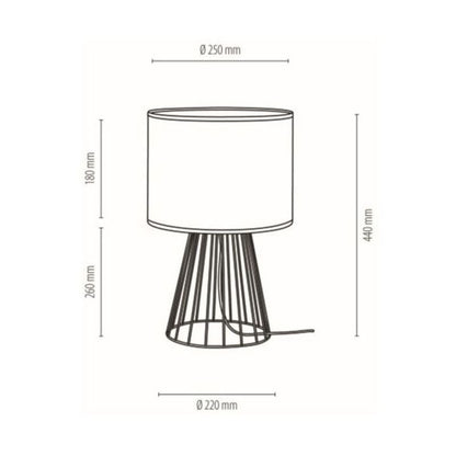 SPOT Light bordlampe 1xE27 maks. 40W med sort metalfod og sort lampeskærm, polsk producent, 1 stk.