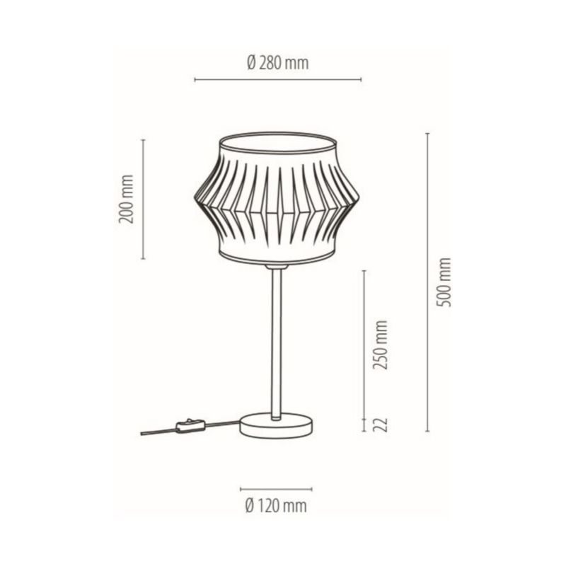 SPOT Light bordlampe 1xE27 max. 40W med sort base og gråt skærm, polsk producent, 1 stk.