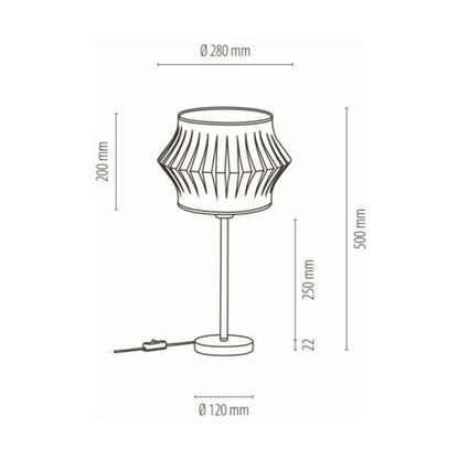 SPOT Light bordlampe 1xE27 max. 40W med sort base og gråt skærm, polsk producent, 1 stk.
