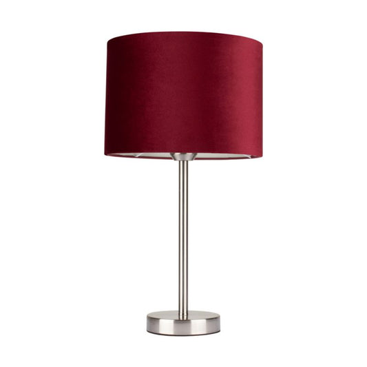 Bordlampe SPOT Light 1xE27 Max. 40W med satinfinish og bordrødt stof, polsk producent, 1 stk.