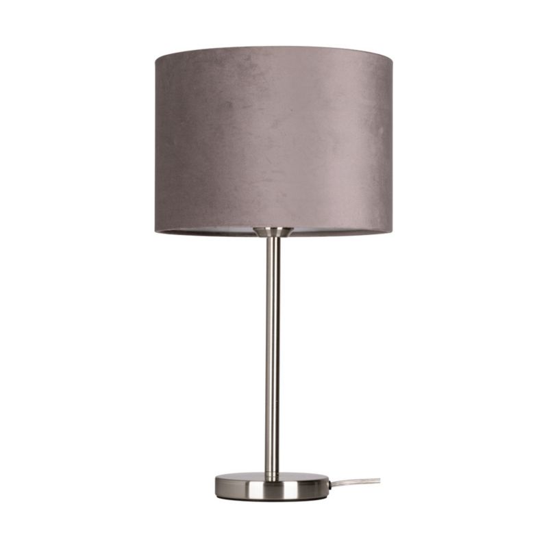 SPOT Light bordlampe 1xE27 maks. 40W satinfinish med gråt stofskærm, polsk producent, 1 stk.