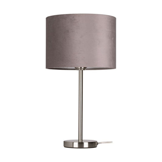 SPOT Light bordlampe 1xE27 maks. 40W satinfinish med gråt stofskærm, polsk producent, 1 stk.