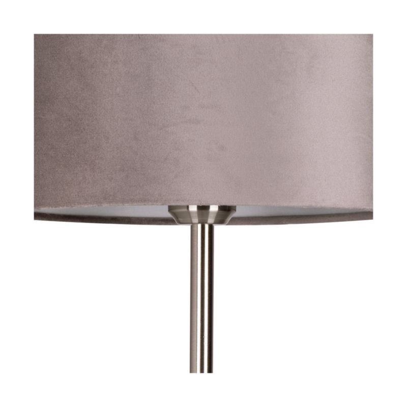SPOT Light bordlampe 1xE27 maks. 40W satinfinish med gråt stofskærm, polsk producent, 1 stk.