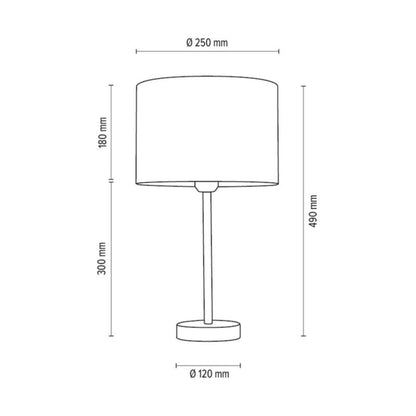 SPOT Light bordlampe 1xE27 maks. 40W satinfinish med gråt stofskærm, polsk producent, 1 stk.