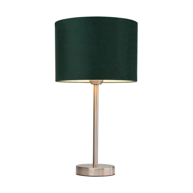Bordlampe SPOT Light 1xE27 Max.40W Satin i kombination med grøn stofskærm, polsk producent, 1 stk.