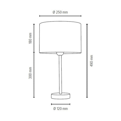 Bordlampe SPOT Light 1xE27 Max.40W Satin i kombination med grøn stofskærm, polsk producent, 1 stk.
