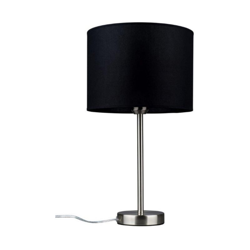SPOT Light bordlampe 1xE27 maks. 40W med subtil satin og sort stofskærm – polsk producent, 1 stk.