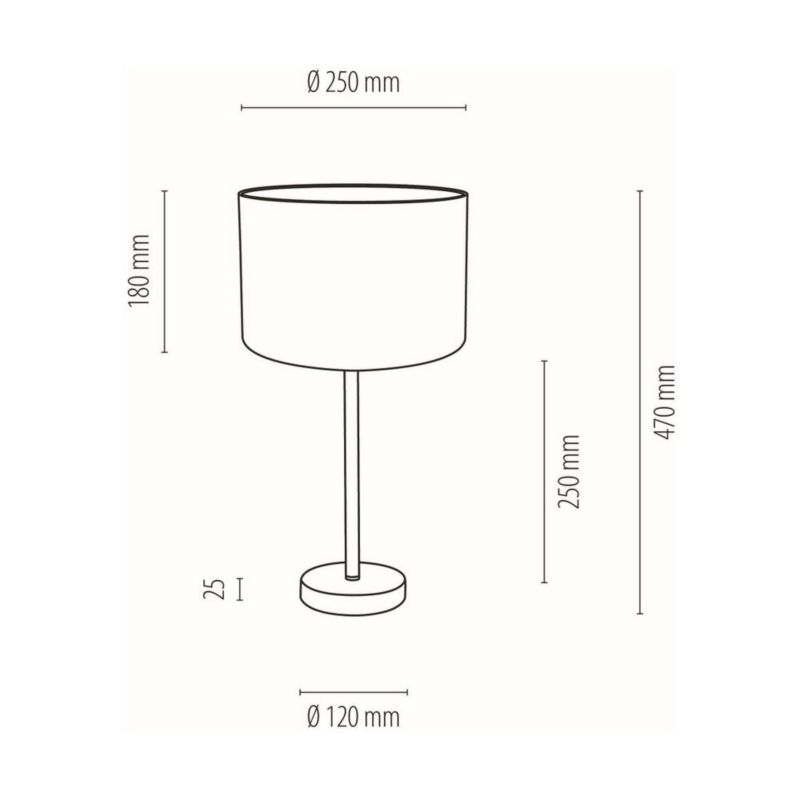 Bordlampe SPOT Light 1xE27 Max.40W med krombase og grå lampeskærm, polsk producent, 1 stk.
