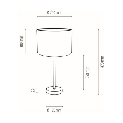 Bordlampe SPOT Light 1xE27 Max.40W med krombase og grå lampeskærm, polsk producent, 1 stk.