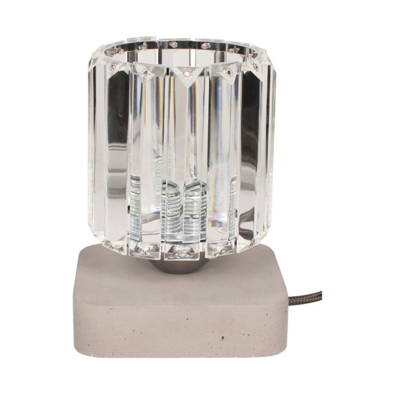 SPOT Light bordlampe 1xE27 maks. 60W industriel grå beton kombineret med transparent glas, 1 stk.