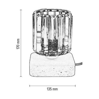 SPOT Light bordlampe 1xE27 maks. 60W industriel grå beton kombineret med transparent glas, 1 stk.