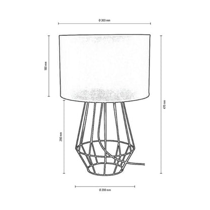 SPOT Light bordlampe 1xE27 maks. 60W klassisk kombination af sort fod og sort lampeskærm, 1 stk.