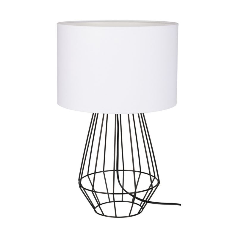 SPOT Light bordlampe 1xE27 maks. 60W med sort metalfod og hvid skærm, polsk producent, 1 stk.