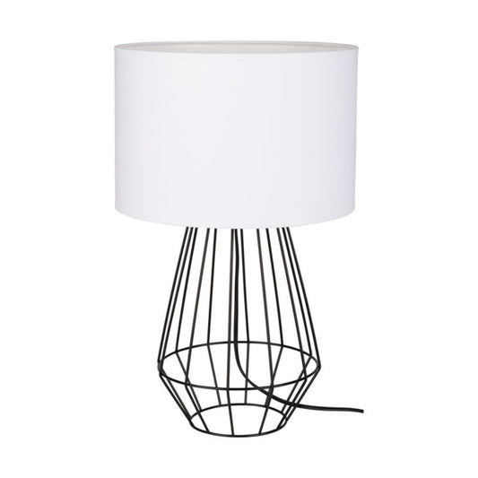 SPOT Light bordlampe 1xE27 maks. 60W med sort metalfod og hvid skærm, polsk producent, 1 stk.