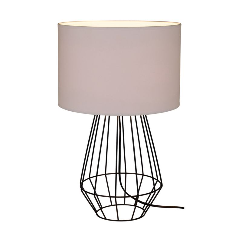 SPOT Light bordlampe 1xE27 maks. 60W med sort metalfod og hvid skærm, polsk producent, 1 stk.