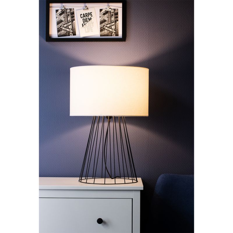 Bordlampe SPOT Light 1xE27 Max. 60W Komposition af Sort med Hvid Skærm, Polsk Producent, 1 stk.